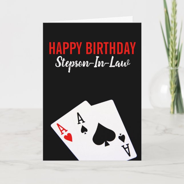 Tarjeta de cumpleaños de Stepson-in-Law Poker (Anverso)