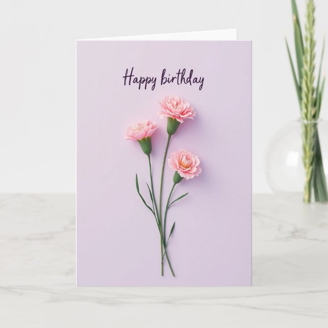 Tarjeta de cumpleaños de suave lavanda (Anverso)