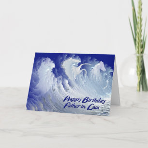 Tarjeta de cumpleaños de suegro con caballos salva