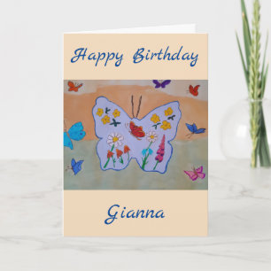 Tarjeta de cumpleaños de sueño de mariposa