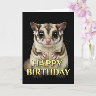 TARJETA DE CUMPLEAÑOS DE SUGAR GLIDER CON PRIMER P