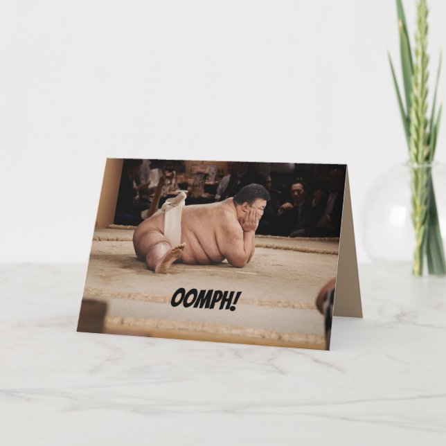 TARJETA DE CUMPLEAÑOS DE SUMO DEFEAT BELATED (Anverso)