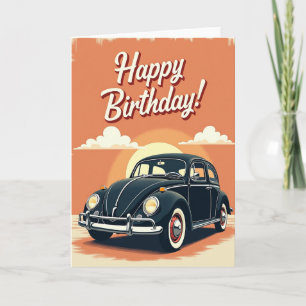 Tarjeta de cumpleaños de Sunset Auto