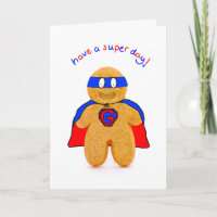 tarjeta de cumpleaños de super héroe gingerbread m