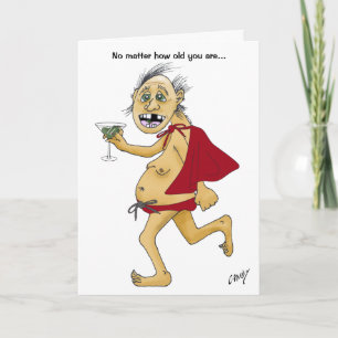 Tarjeta de cumpleaños de super hombre viejo