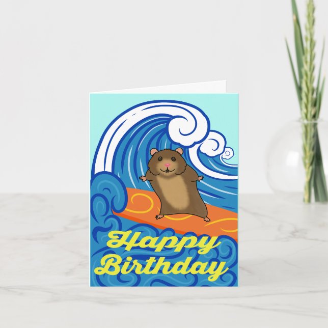 Tarjeta de cumpleaños de Surfing (Anverso)