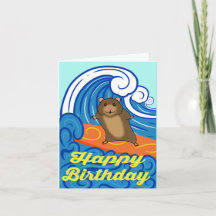 Tarjeta de cumpleaños de Surfing