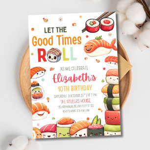Tarjeta de Cumpleaños de Sushi Kawaii Comida Japon