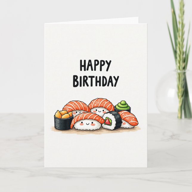 Tarjeta de cumpleaños de Sushi Sweet (Anverso)