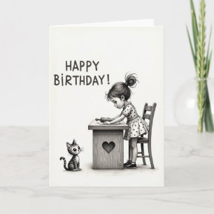 Tarjeta de cumpleaños de Sweet Baking Girl