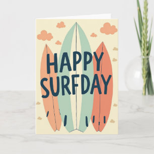 Tarjeta de cumpleaños de tabla de surf