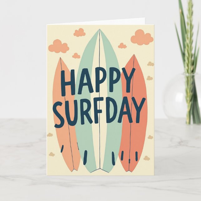 Tarjeta de cumpleaños de tabla de surf (Anverso)