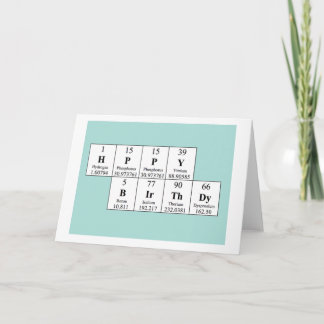 Tarjeta de cumpleaños de tabla periódica