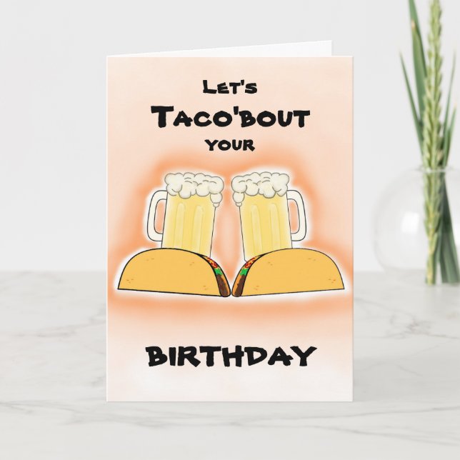 Tarjeta de cumpleaños de Taco y Cerveza (Anverso)