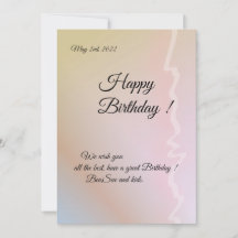 Tarjeta de cumpleaños de tamaño estándar, Pastel A