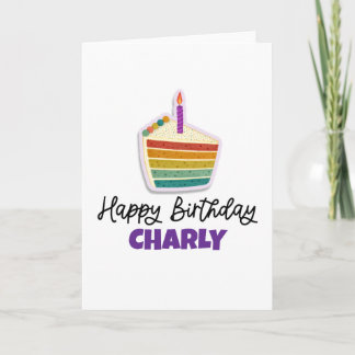 Tarjeta de cumpleaños de tarta de arcoíris persona