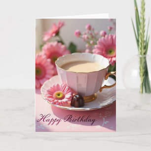 Tarjeta de cumpleaños de taza de té dulce