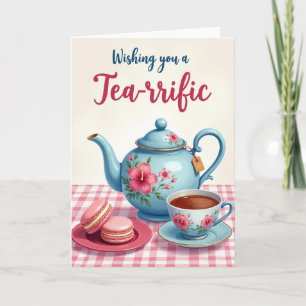Tarjeta de cumpleaños de té floral