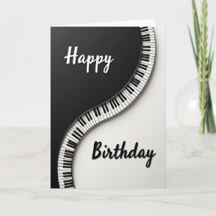Tarjeta de cumpleaños de teclas de piano