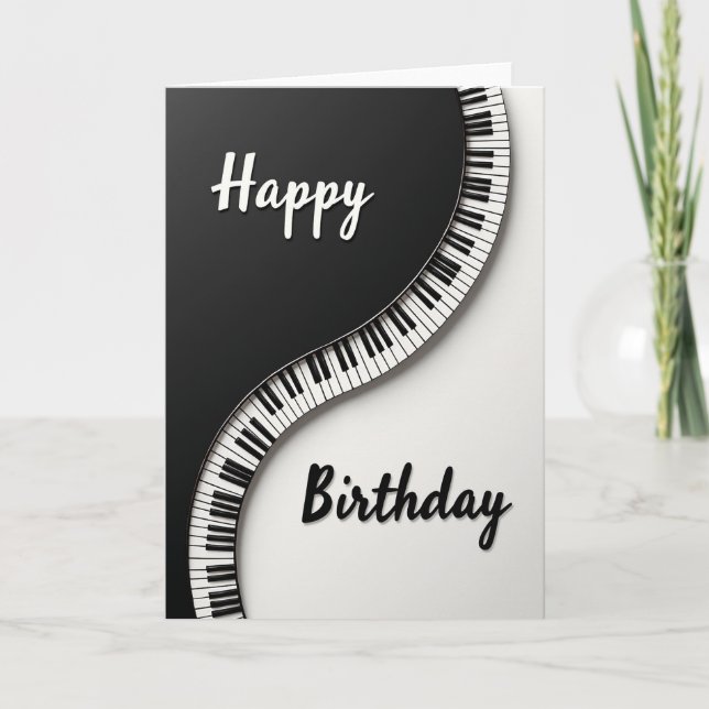 Tarjeta de cumpleaños de teclas de piano (Anverso)