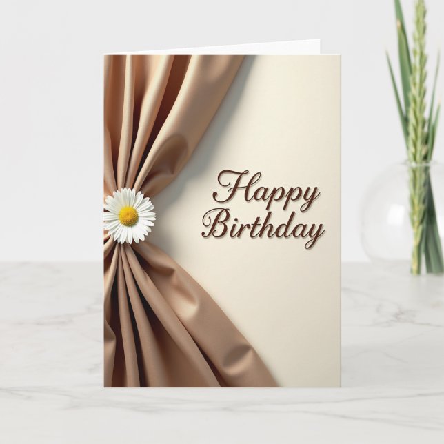 Tarjeta de cumpleaños de tela dorada (Anverso)