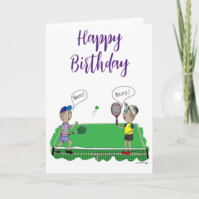 Tarjeta de cumpleaños de tenis (Anverso)