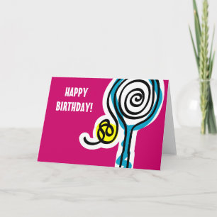 Tarjeta de cumpleaños de tenis