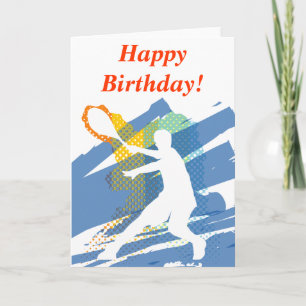 Tarjeta de cumpleaños de tenis