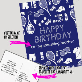 Tarjeta de cumpleaños de tenis azul 🎾