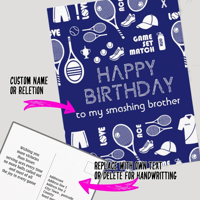Tarjeta de cumpleaños de tenis azul 🎾 (Subido por el creador)