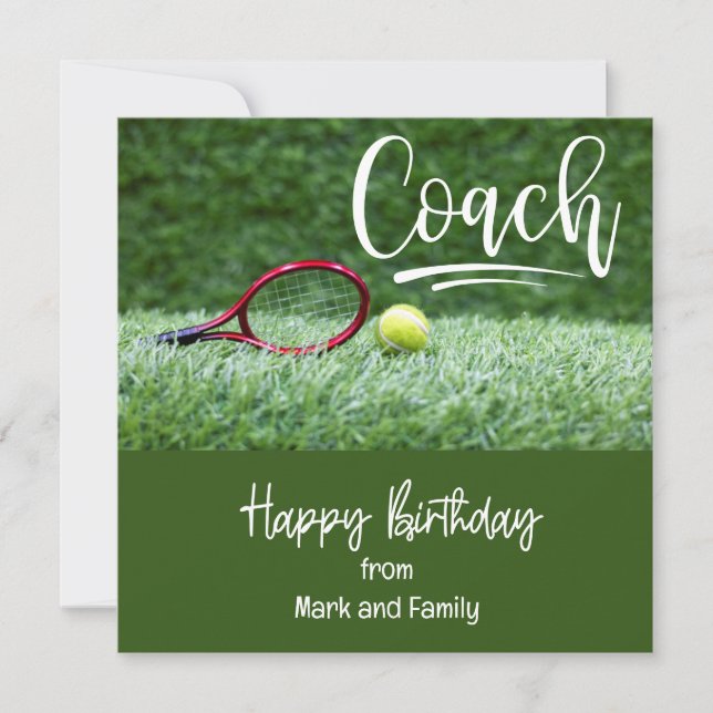 Tarjeta de cumpleaños de tenis con bola para entre (Anverso)