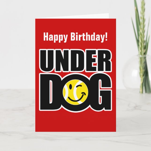 Tarjeta de cumpleaños de tenis con cita graciosa (Anverso)