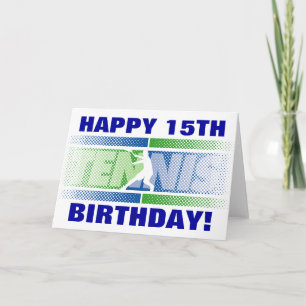 Tarjeta de cumpleaños de tenis con número de edad