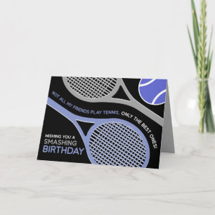 🎾 🖤 tarjeta de cumpleaños de tenis negra y púrpu