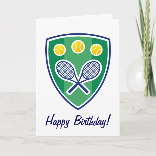Tarjeta de cumpleaños de tenis para capitán, entre (Anverso)