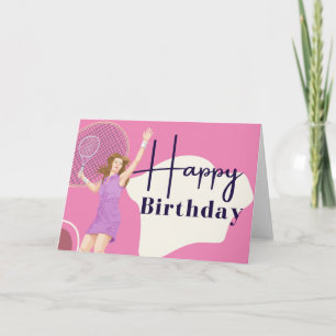 Tarjeta de cumpleaños de tenis para jugador