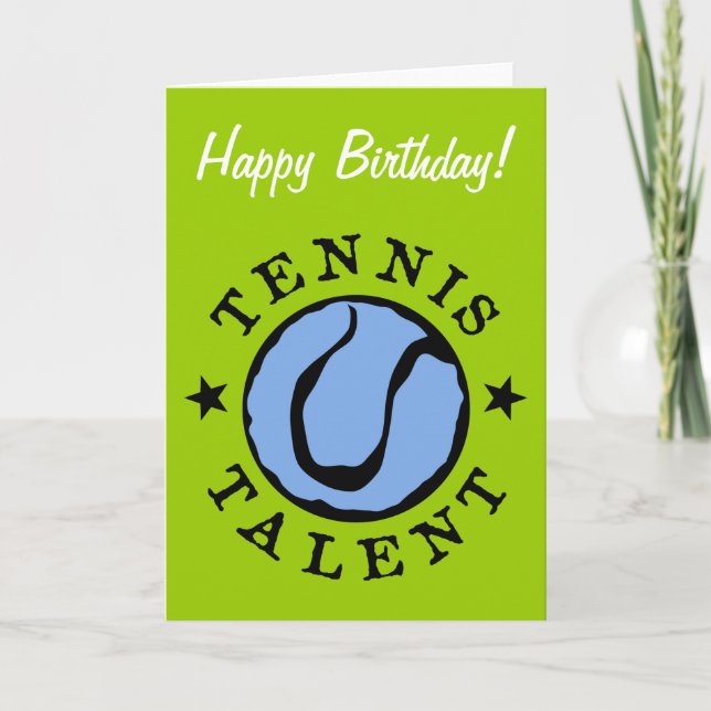 Tarjeta de cumpleaños de tenis para niños (Anverso)