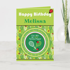 Tarjeta de cumpleaños de tenis, tarjeta de persona
