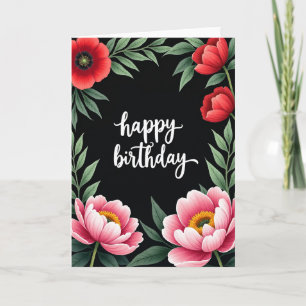 Tarjeta de cumpleaños de terciopelo negro