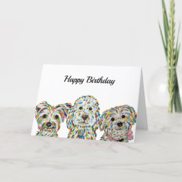 Tarjeta de cumpleaños de Terrier Cockapoo Yorkie B