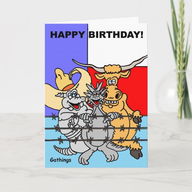 TARJETA DE CUMPLEAÑOS DE TEXAS (Anverso)