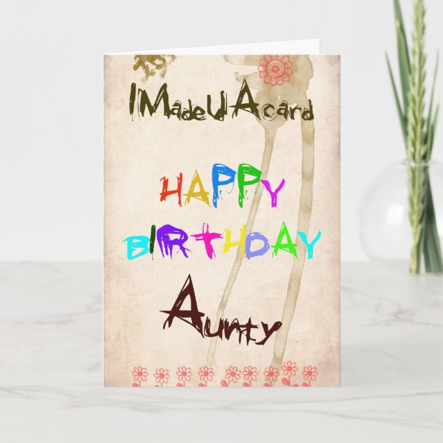 Tarjeta de cumpleaños de tía (Anverso)