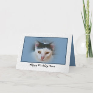Tarjeta de cumpleaños de tía con gato