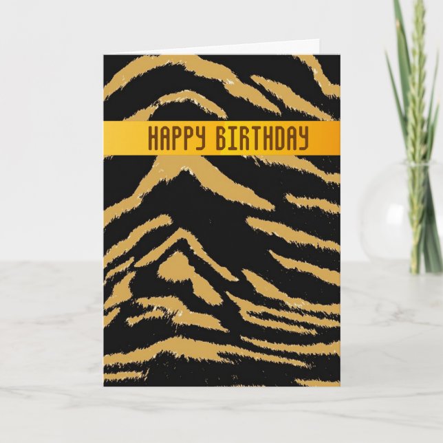 Tarjeta de cumpleaños de tigre salvaje (Anverso)