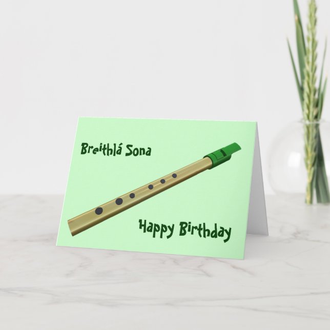 Tarjeta de cumpleaños de Tin Whistle irlandesa (Anverso)