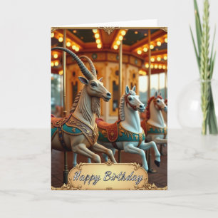 Tarjeta de cumpleaños de tiovivo soñador