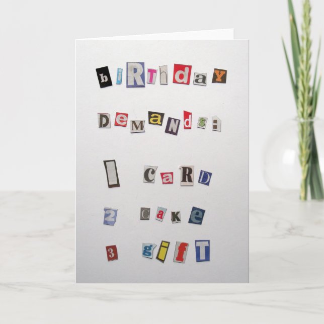 Tarjeta de cumpleaños de tipo Ransom (Anverso)
