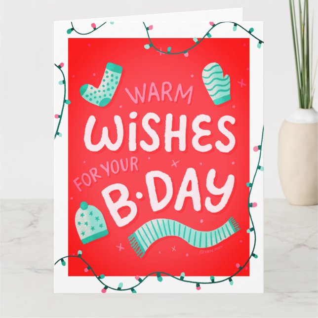 Tarjeta de cumpleaños de tipografía moderna person (Anverso)