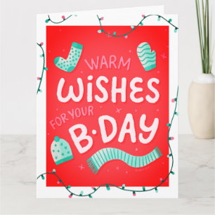 Tarjeta de cumpleaños de tipografía moderna person