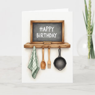 Tarjeta de cumpleaños de tiza rústica